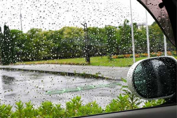 雨粒が付いた窓